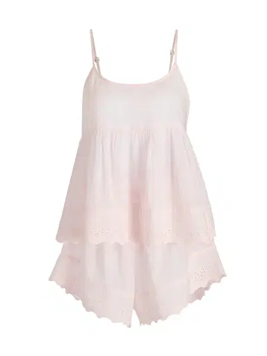 Papinelle Women's Millie Broderie Cotton Short Pajamas | Thumbnail 1
