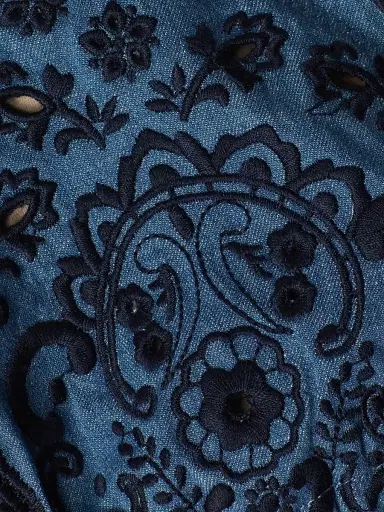 Zimmermann Women's Aster Embroidered Denim Bikini - Denim - Size 8 | Thumbnail 6 Zimmermann Women's Aster Embroidered Denim Bikini - Denim - Size 8 | Thumbnail 6