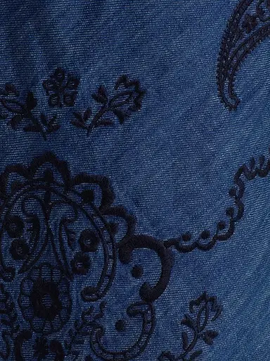 Zimmermann Women's Paisley-Embroidered Denim Pareo - Railway Blue | Thumbnail 6 Zimmermann Women's Paisley-Embroidered Denim Pareo - Railway Blue | Thumbnail 6