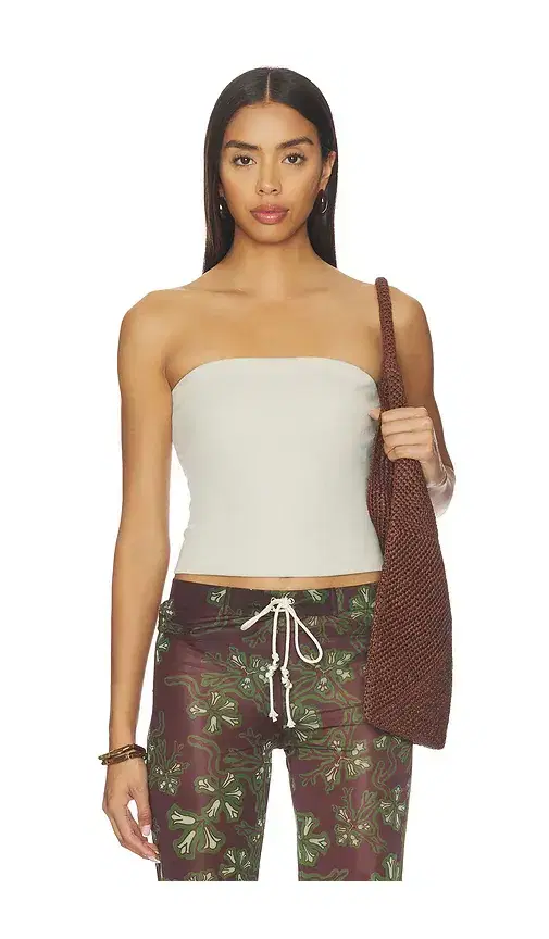 Cotton Rib Bandeau Top