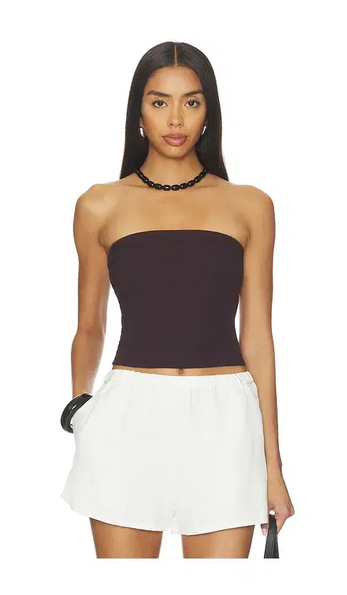 Enza Costa Cotton Rib Bandeau Top