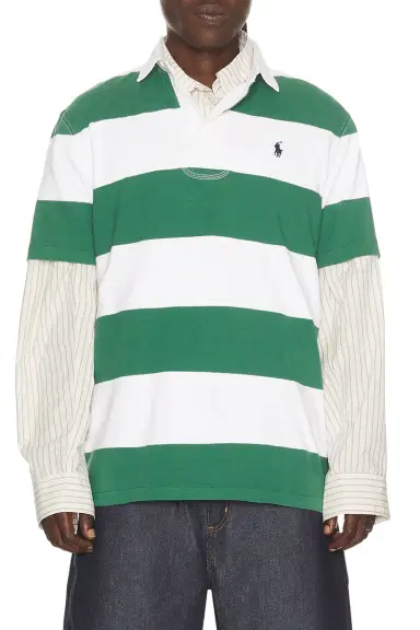 Polo Ralph Lauren Short Sleeve Jersey Knit Iconic Rugby Stripe Polo | Thumbnail 3