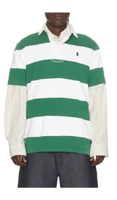 Polo Ralph Lauren Short Sleeve Jersey Knit Iconic Rugby Stripe Polo | Thumbnail 1