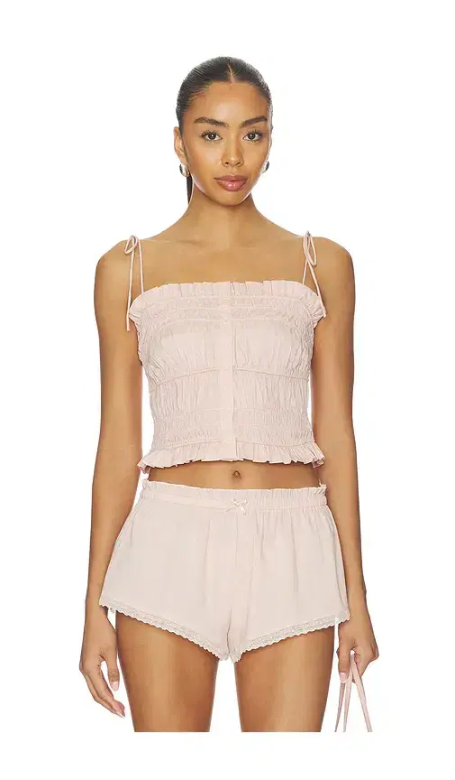 Garment Washed Ruffle Cami