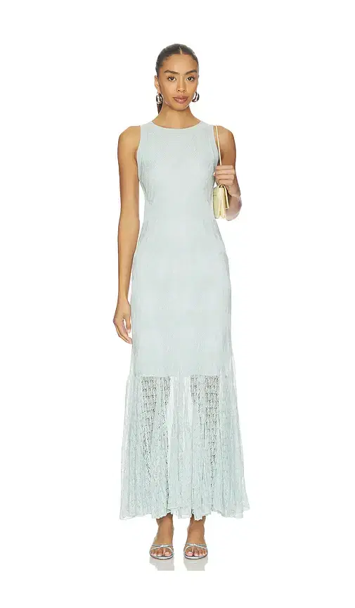 Pointelle Slip Maxi Trumpet Dress