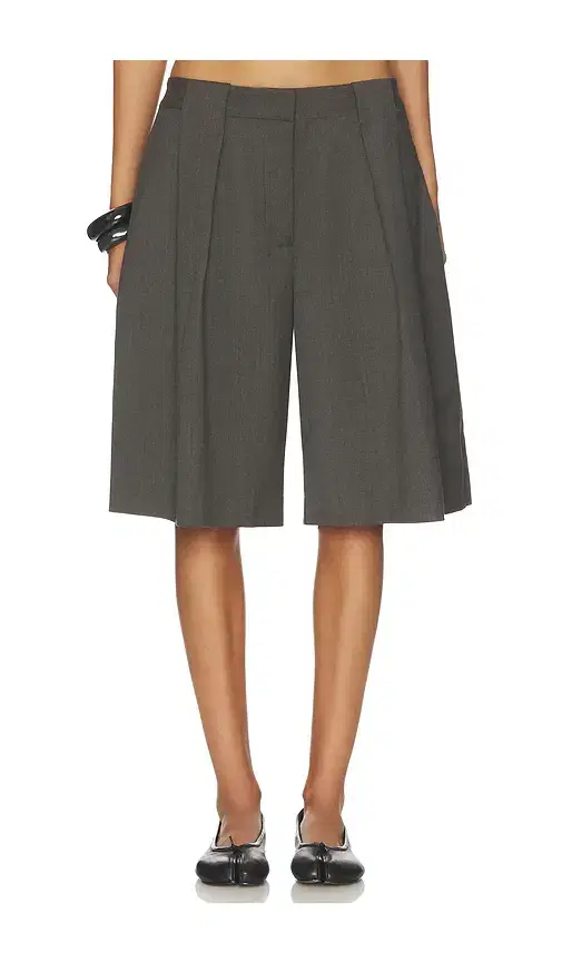 Wool Pleat Loop Shorts