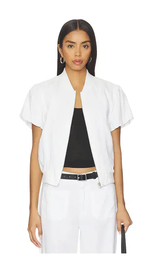 Everly Linen Bomber Top