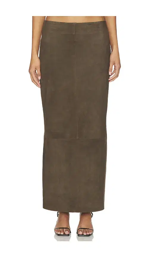 Suede Column Skirt