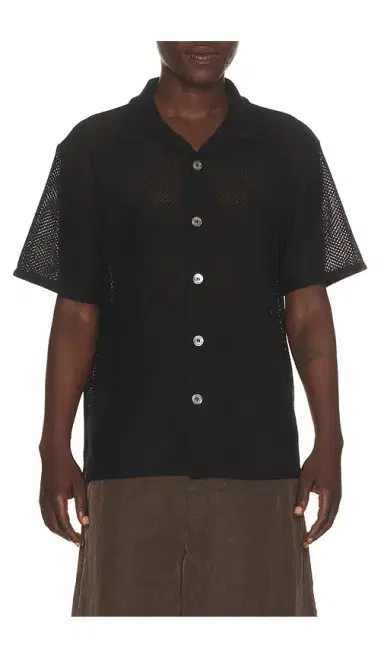 Dunst Open Collared Crochet Shirt | Thumbnail 1