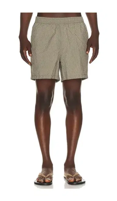 BATHER Fossil Seersucker Swim Trunks | Thumbnail 1