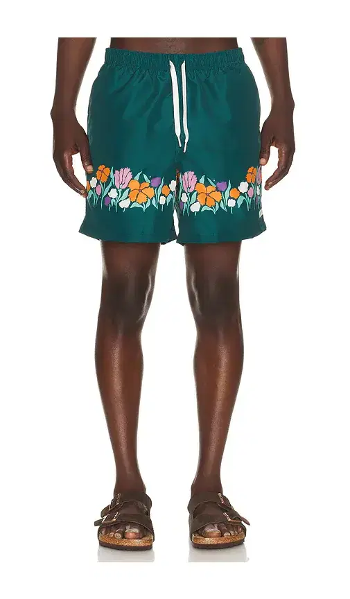Bather Evergreen Lawn Printed Swim Trunks
