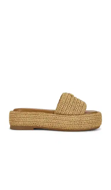 Coach Sculpted C Flatform Raffia Slide | Thumbnail 1 Coach Sculpted C Flatform Raffia Slide | Thumbnail 1