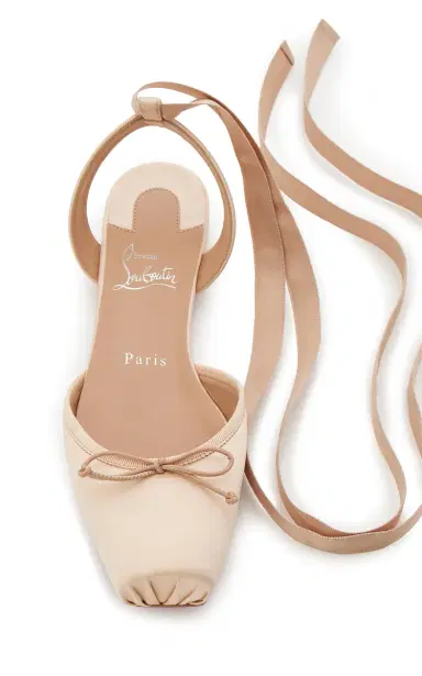 Christian Louboutin Cassia Lace-Up Satin Ballet Flats | Thumbnail 3 Christian Louboutin Cassia Lace-Up Satin Ballet Flats | Thumbnail 3