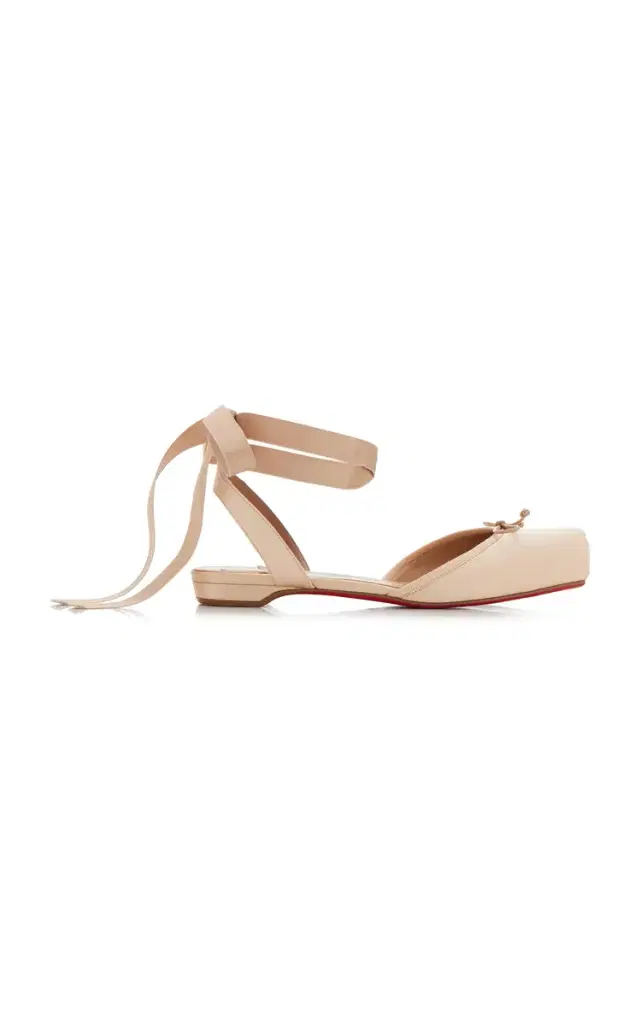 Christian Louboutin Cassia Lace-Up Satin Ballet Flats
