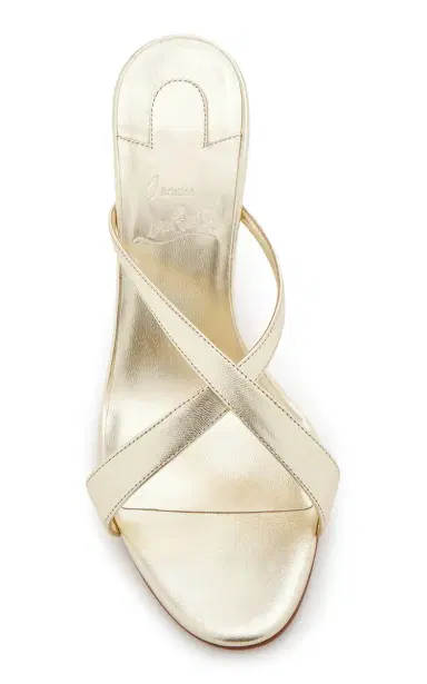 Christian Louboutin Mulazee Cross 80mm Metallic Leather Sandals | Thumbnail 3