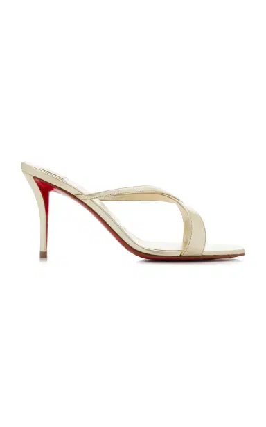 Christian Louboutin Mulazee Cross 80mm Metallic Leather Sandals | Thumbnail 6