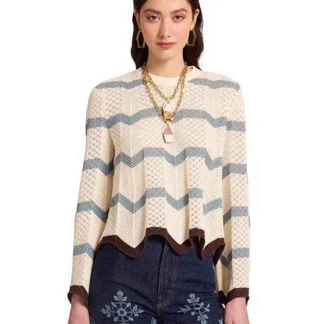 La Double J Chevron Crop Sweater
