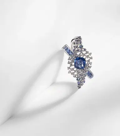 Ananya Scatter Orbit 18kt white gold ring with sapphires and diamonds | Thumbnail 3