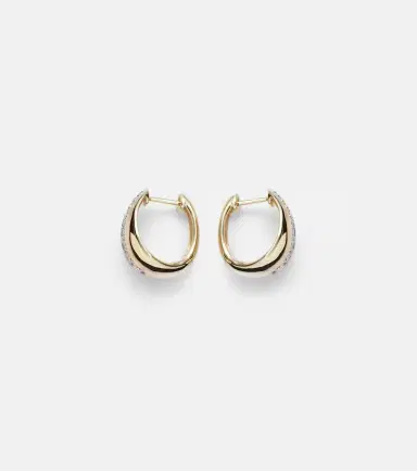 Stone and Strand Pistachio 10kt gold hoop earrings with diamonds | Thumbnail 2 Stone and Strand Pistachio 10kt gold hoop earrings with diamonds | Thumbnail 2