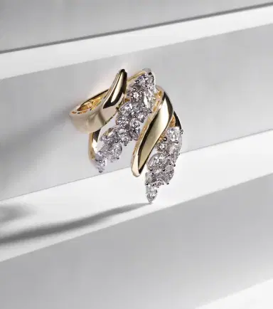 YEPREM Golden Strada 18kt gold and white gold ring with diamonds | Thumbnail 3