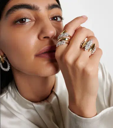 YEPREM Golden Strada 18kt gold and white gold ring with diamonds | Thumbnail 5