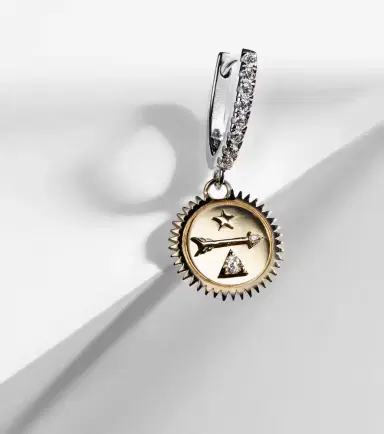 Foundrae Dream Mini 18kt yellow and white gold single earring with diamonds | Thumbnail 6 Foundrae Dream Mini 18kt yellow and white gold single earring with diamonds | Thumbnail 6
