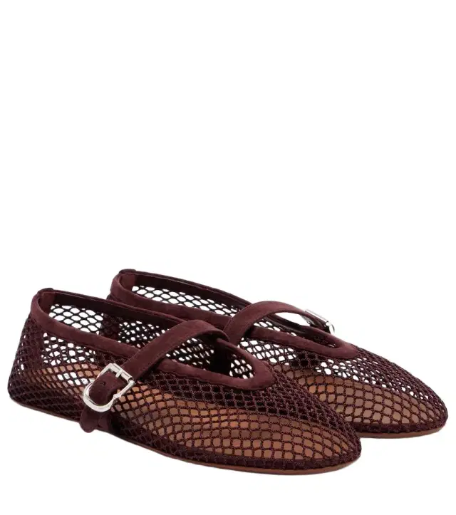 Alaia Alaïa Ballerine fishnet Mary Jane flats