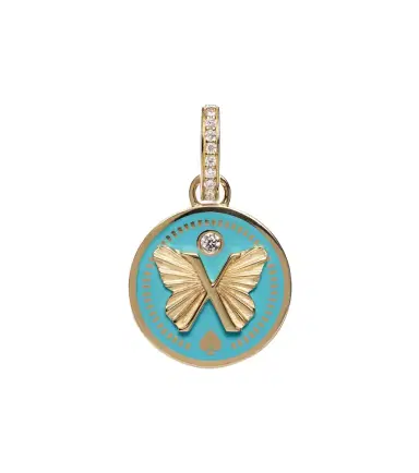 FoundRae Reverie Petite 18k gold and ceramic pendant with diamonds | Thumbnail 1