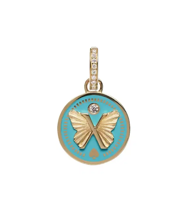 Reverie Petite 18k gold and ceramic pendant with diamonds