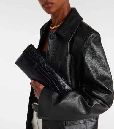TOTEME T-Clutch Small croc-effect leather clutch | Thumbnail 5 TOTEME T-Clutch Small croc-effect leather clutch | Thumbnail 5