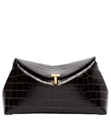 TOTEME T-Lock croc-effect leather clutch | Thumbnail 1 TOTEME T-Lock croc-effect leather clutch | Thumbnail 1