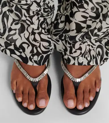 René Caovilla Embellished satin thong sandals | Thumbnail 6 René Caovilla Embellished satin thong sandals | Thumbnail 6