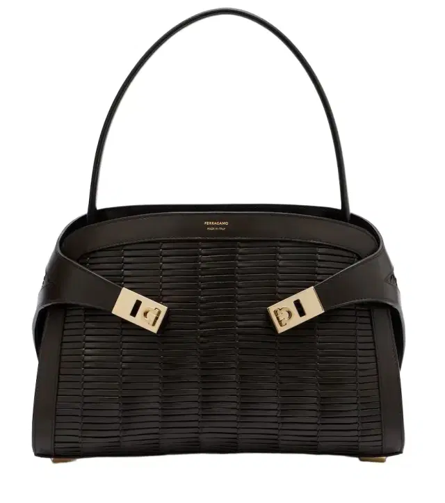Hug Medium woven leather shoulder bag