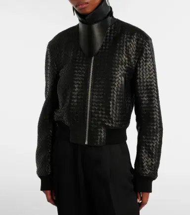 Bottega Veneta Intrecciato leather jacket | Thumbnail 3 Bottega Veneta Intrecciato leather jacket | Thumbnail 3