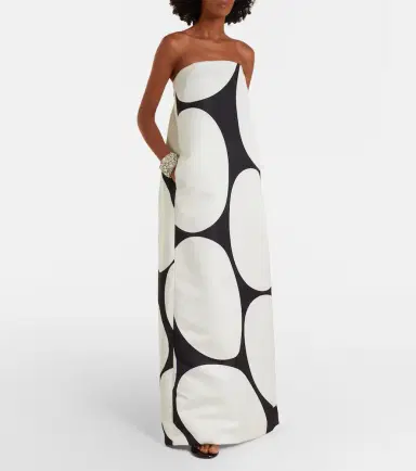 Dries Van Noten Polka dots satin gown | Thumbnail 2 Dries Van Noten Polka dots satin gown | Thumbnail 2