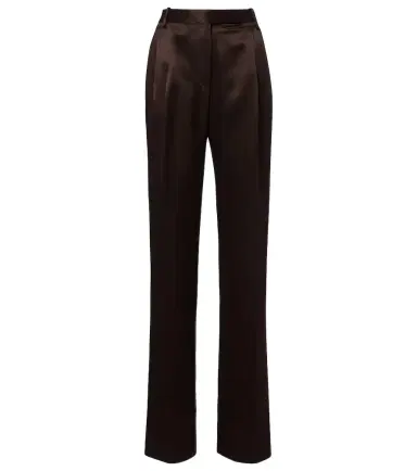 Tom Ford Pleated silk straight pants | Thumbnail 1 Tom Ford Pleated silk straight pants | Thumbnail 1