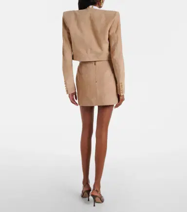 Balmain Suede wrap skirt | Thumbnail 4