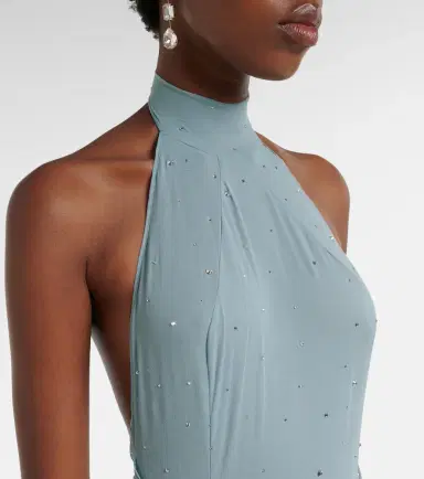 The New Arrivals Ilkyaz Ozel Halo embellished draped silk gown | Thumbnail 2
