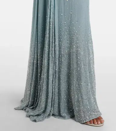 The New Arrivals Ilkyaz Ozel Halo embellished draped silk gown | Thumbnail 5