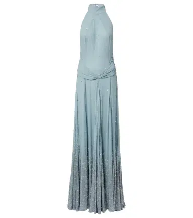The New Arrivals Ilkyaz Ozel Halo embellished draped silk gown | Thumbnail 1