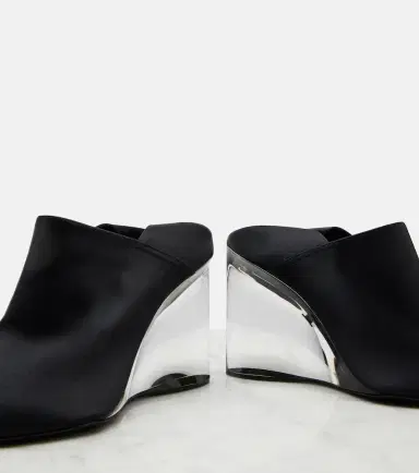 Alaïa Alaïa Invisible convertible satin wedge mules | Thumbnail 3 Alaïa Alaïa Invisible convertible satin wedge mules | Thumbnail 3