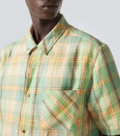 God’s True Cashmere Plaid linen shirt with carnelian | Thumbnail 2