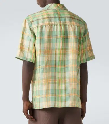 God’s True Cashmere Plaid linen shirt with carnelian | Thumbnail 5