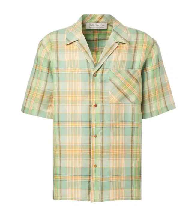 God's True Cashmere Plaid linen shirt with carnelian