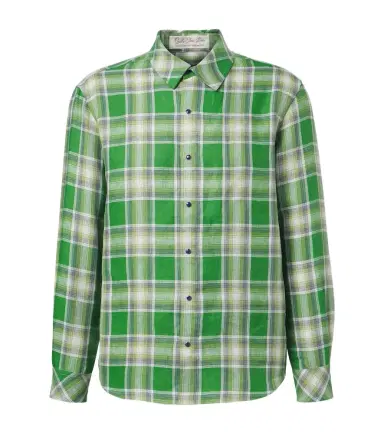 God’s True Cashmere Harbor plaid linen shirt with lapis lazuli | Thumbnail 1