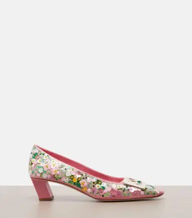 Roger Vivier Belle Vivier beaded satin pumps | Thumbnail 3