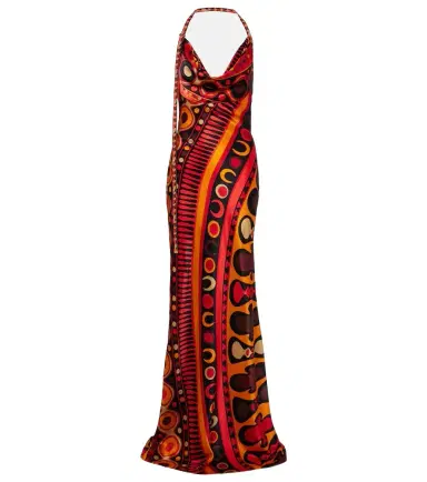 PUCCI Soleil open-back satin maxi dress | Thumbnail 1 PUCCI Soleil open-back satin maxi dress | Thumbnail 1