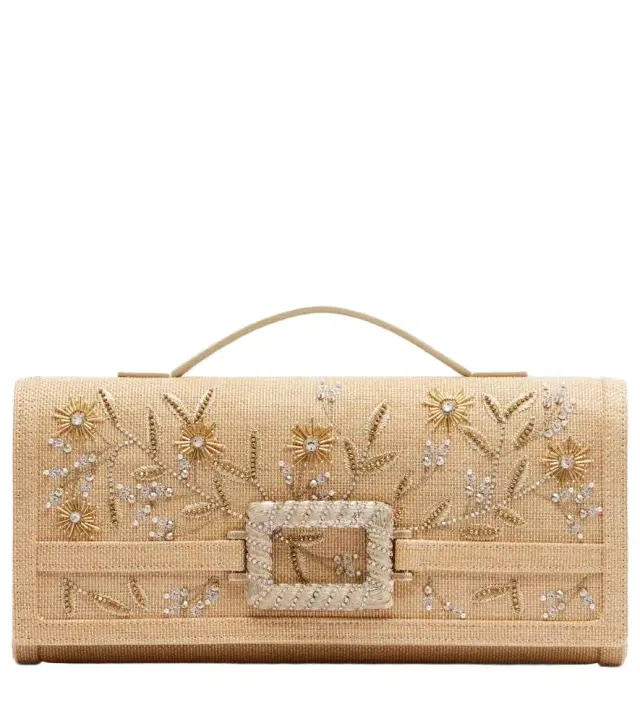 Belle Vivier Small embroidered top-handle bag