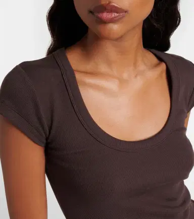 Joseph Saba ribbed-knit cotton-blend T-shirt | Thumbnail 2