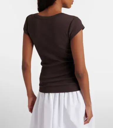 Joseph Saba ribbed-knit cotton-blend T-shirt | Thumbnail 5